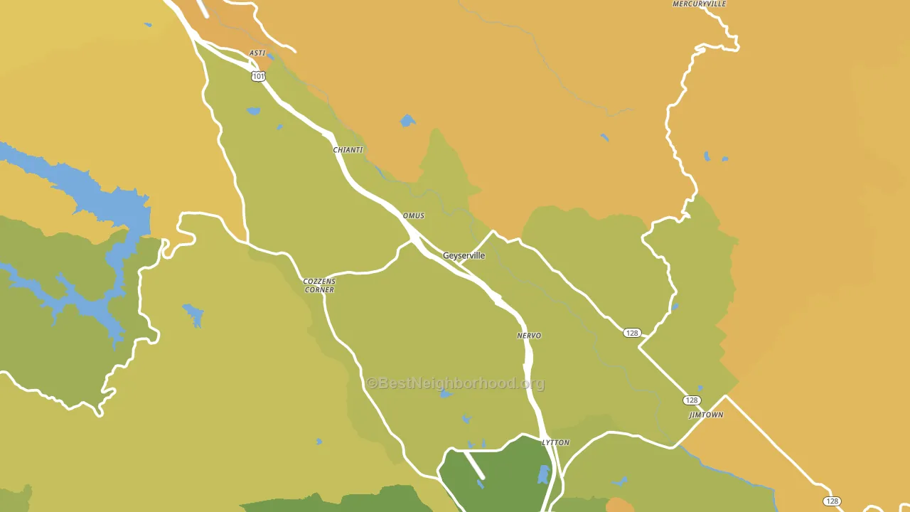 95441, CA block-group voter-turnout map