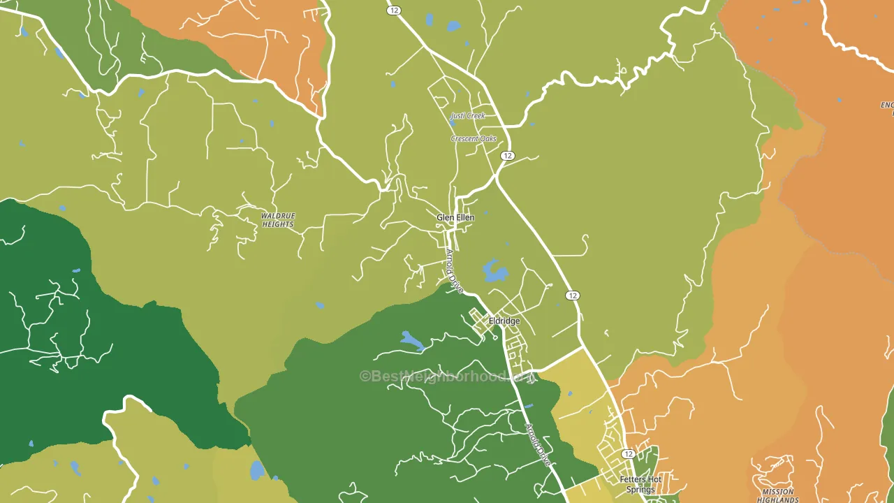 95442, CA block-group voter-turnout map