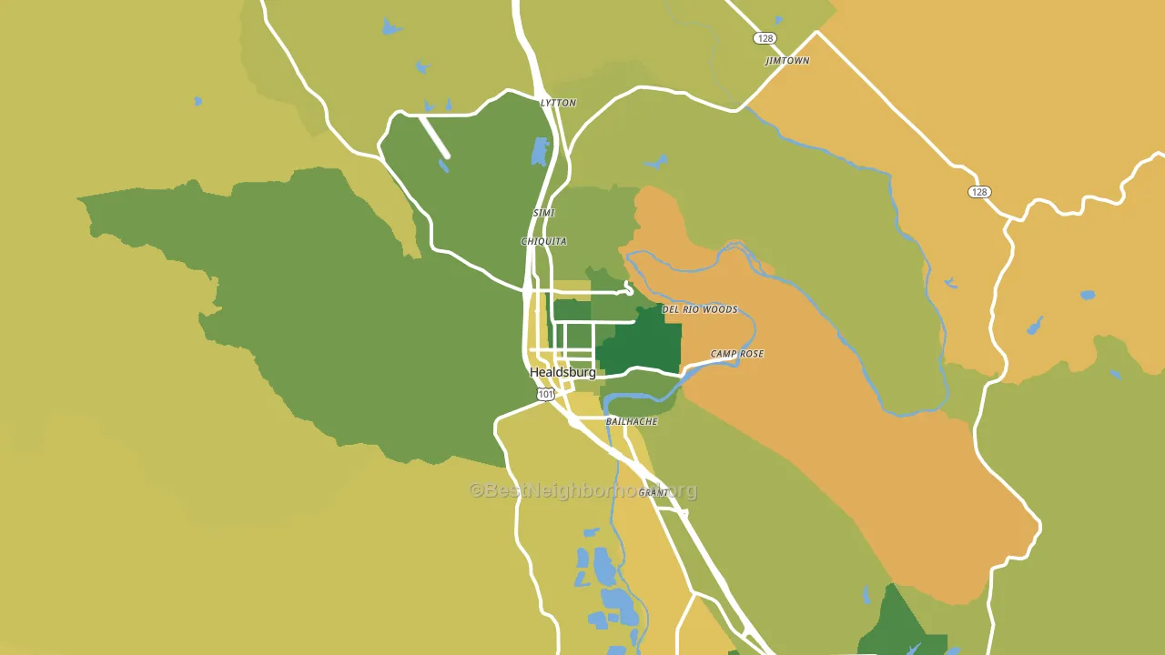 95448, CA block-group voter-turnout map