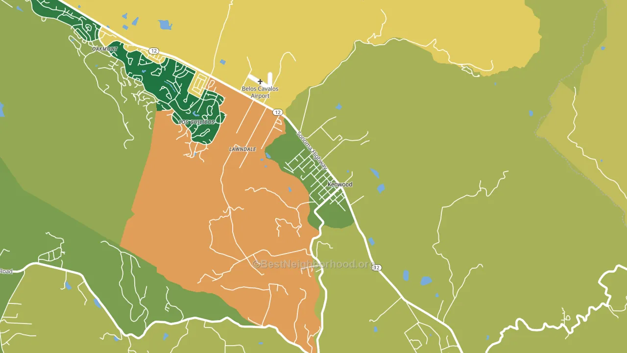 95452, CA block-group voter-turnout map