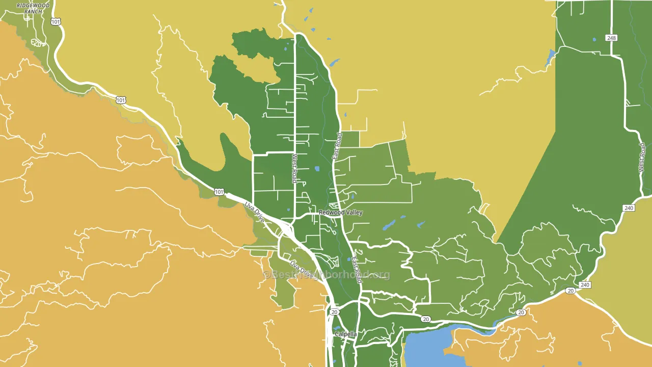 95470, CA block-group voter-turnout map