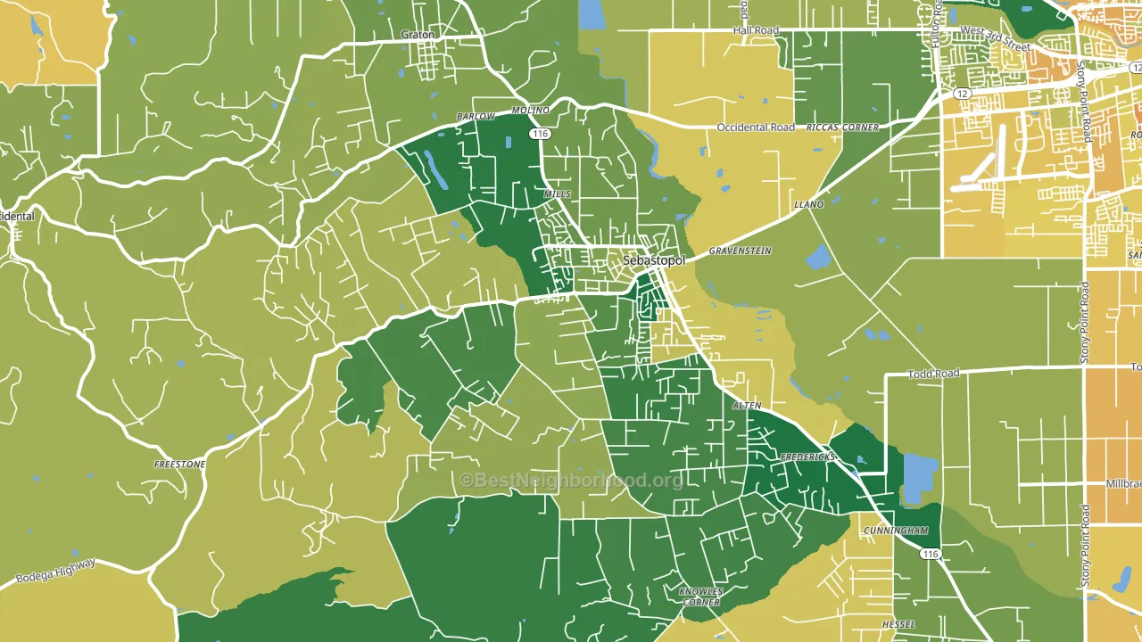 95472, CA block-group voter-turnout map