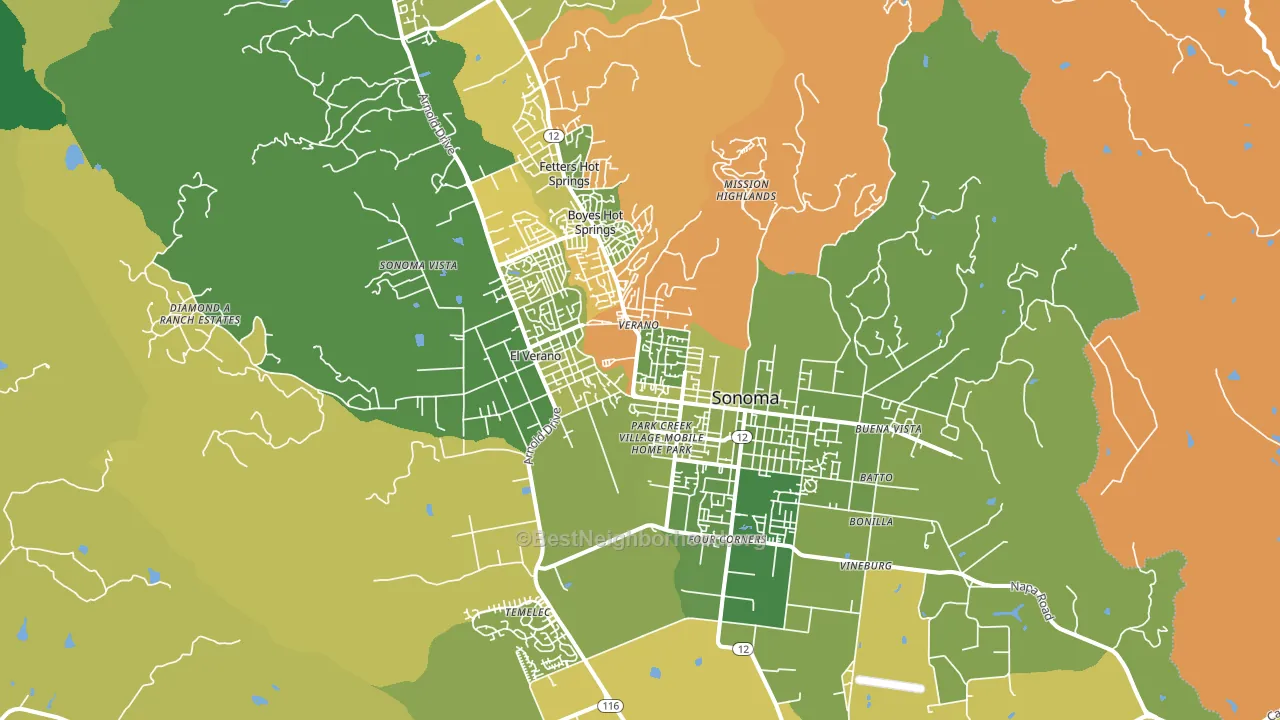 95476, CA block-group voter-turnout map
