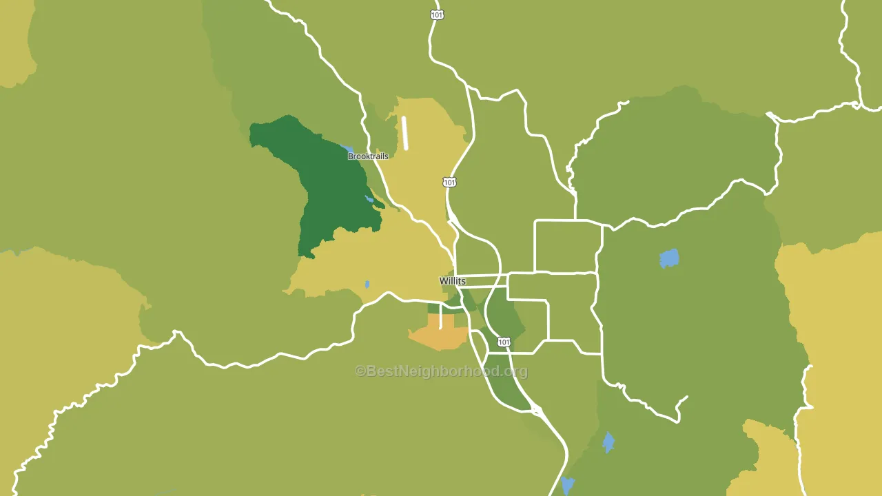 95490, CA block-group voter-turnout map