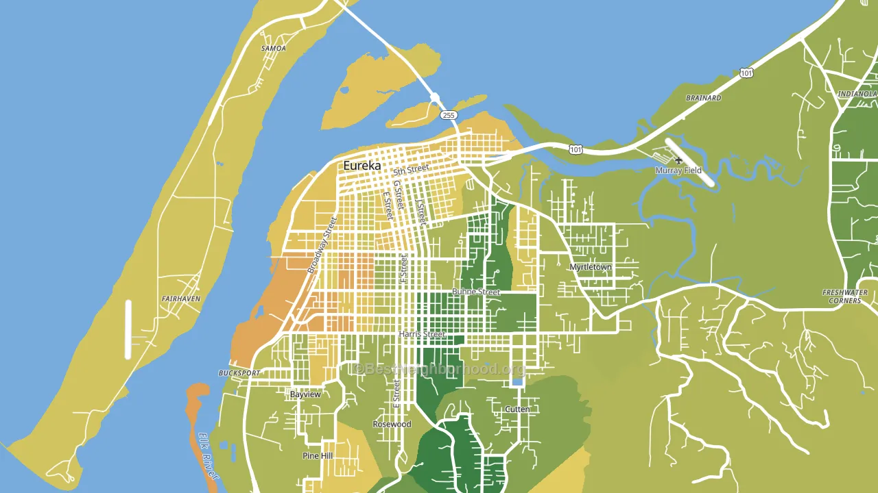 95501, CA block-group voter-turnout map
