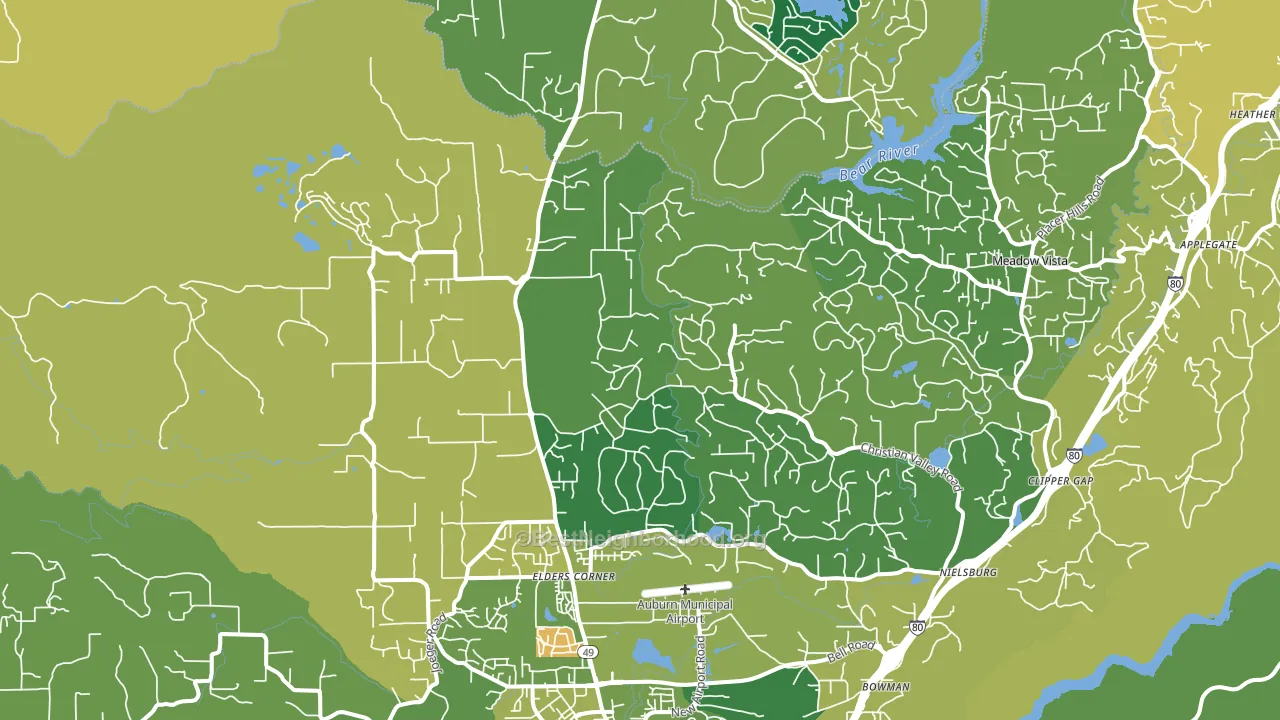 95602, CA block-group voter-turnout map