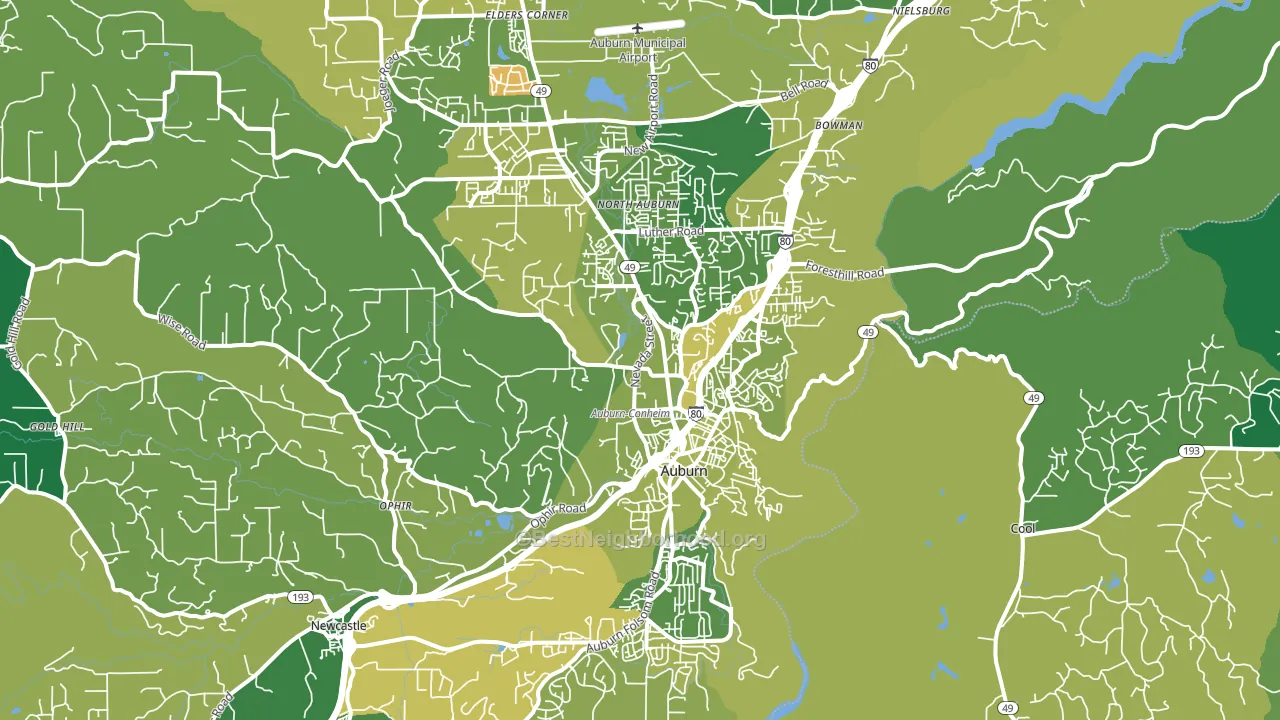 95603, CA block-group voter-turnout map