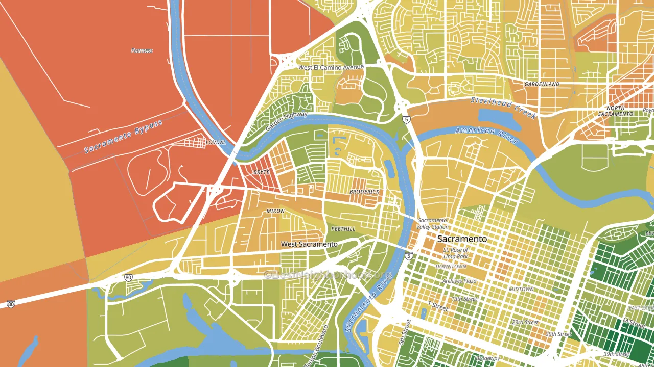 95605, CA block-group voter-turnout map