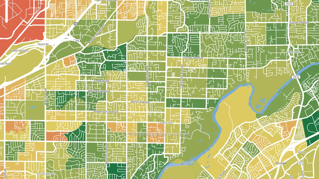 95608, CA block-group voter-turnout map