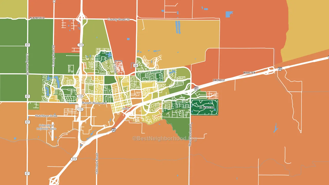 95618, CA block-group voter-turnout map