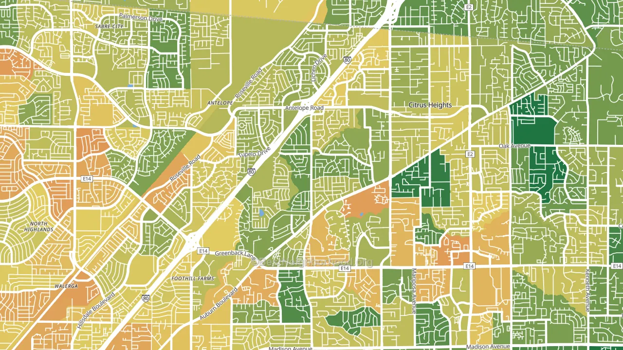 95621, CA block-group voter-turnout map