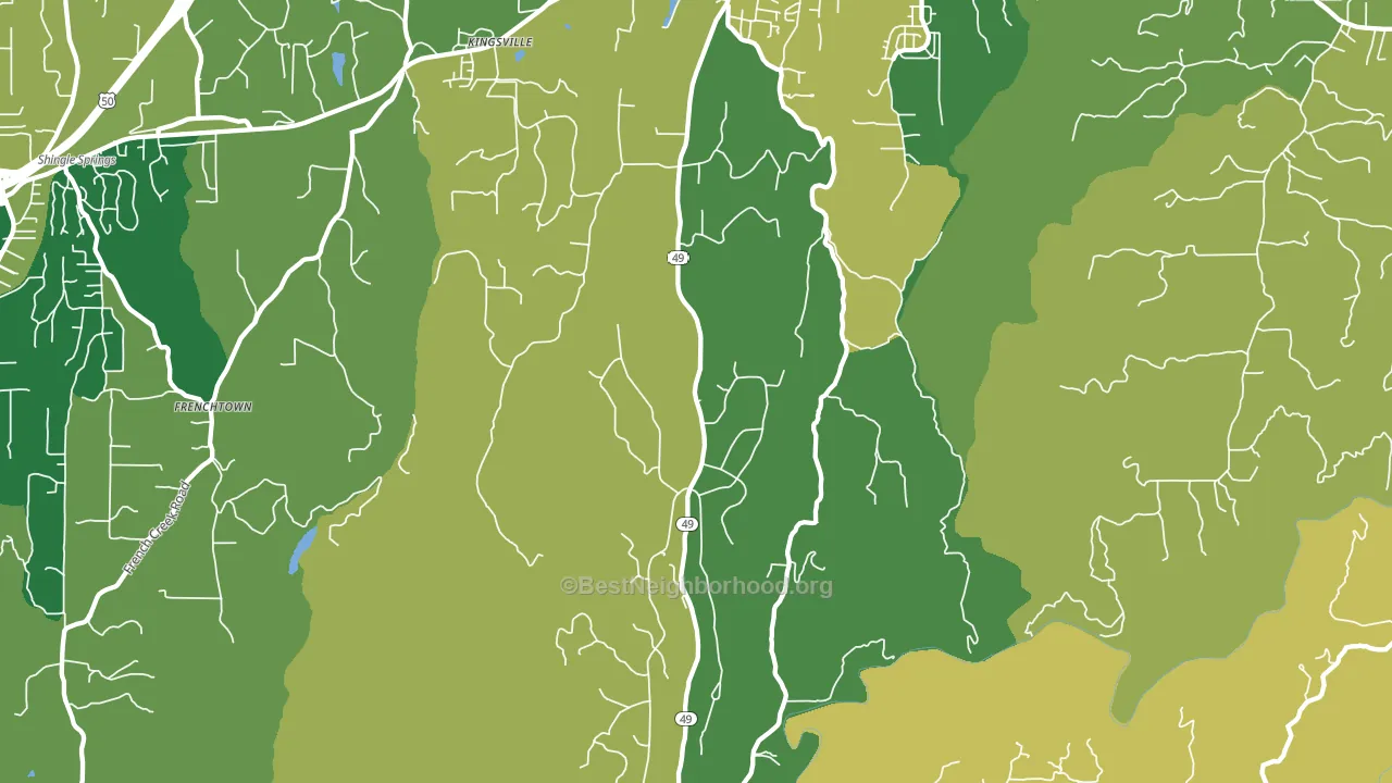 95623, CA block-group voter-turnout map