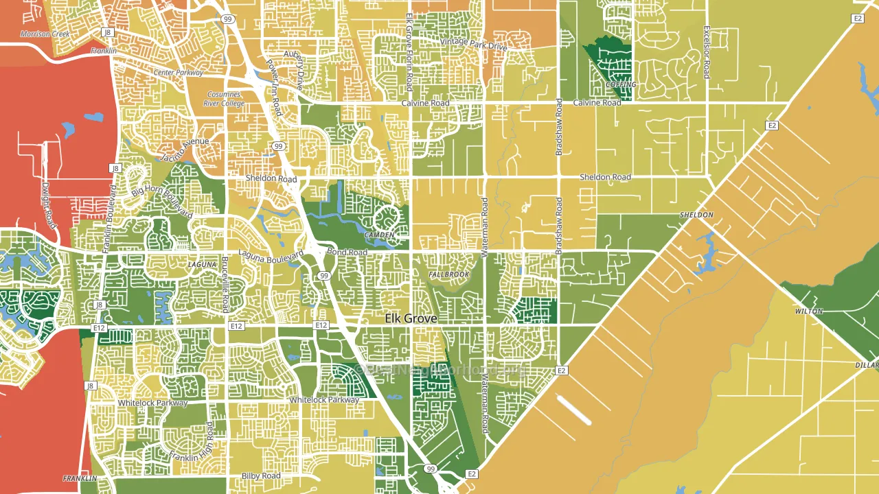 95624, CA block-group voter-turnout map