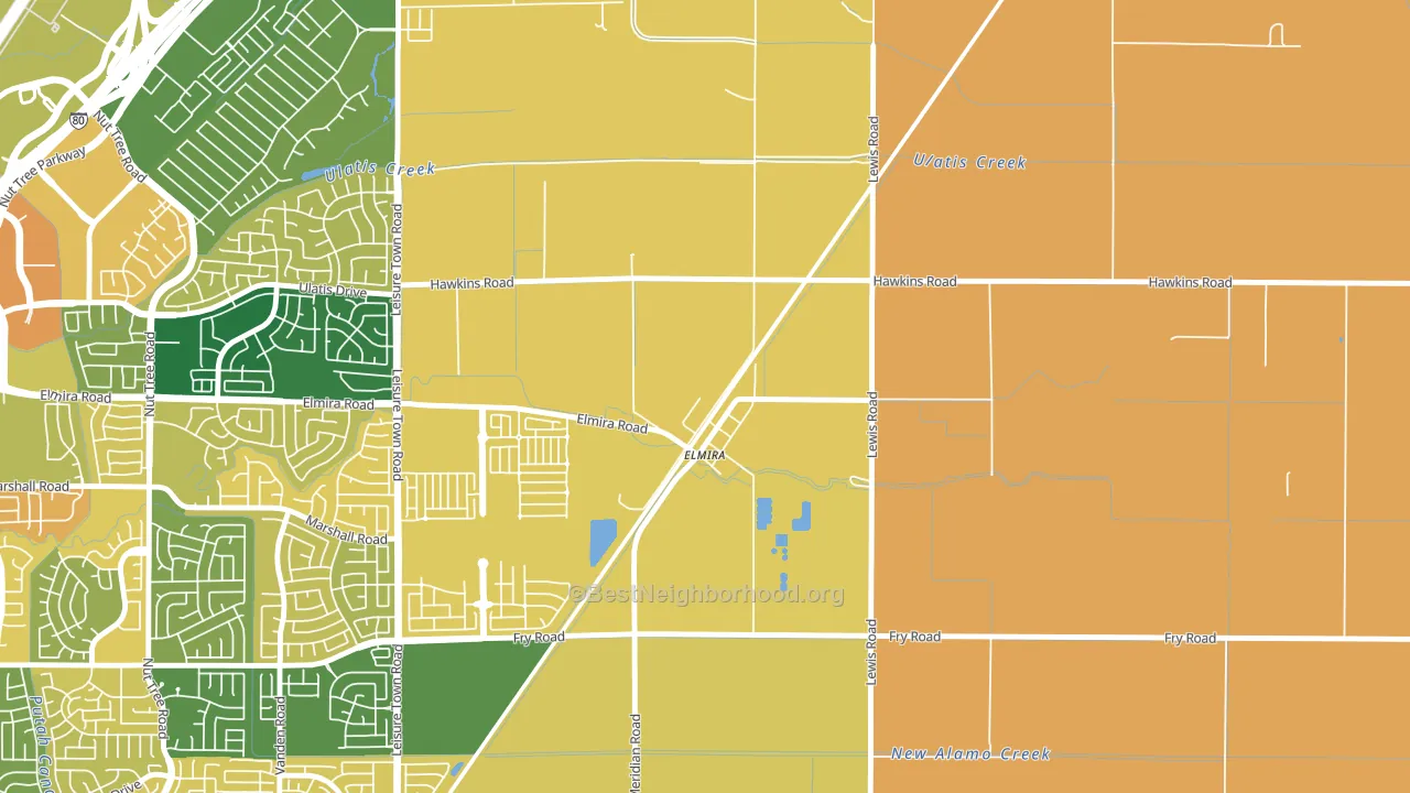 95625, CA block-group voter-turnout map