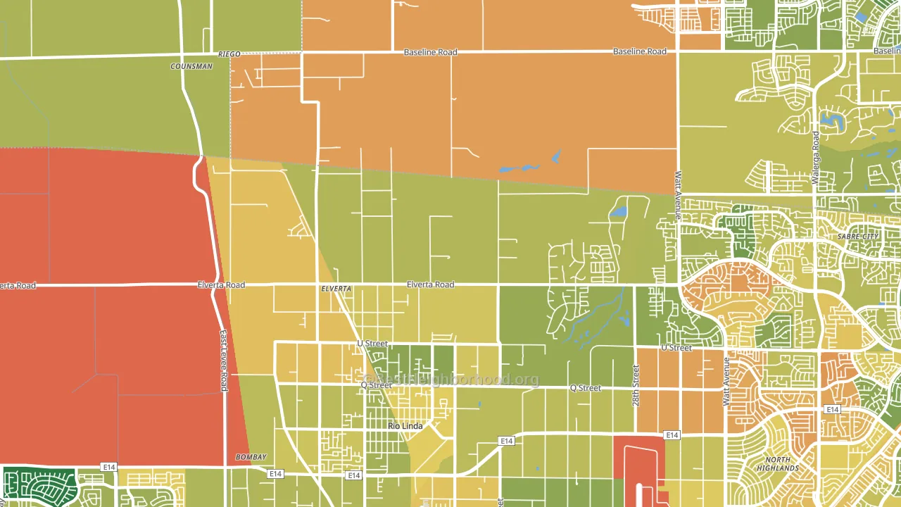 95626, CA block-group voter-turnout map