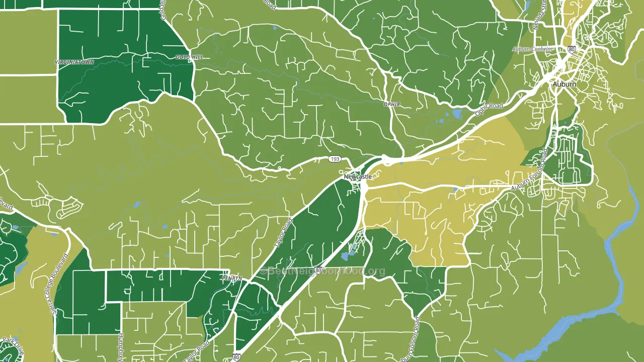 95658, CA block-group voter-turnout map