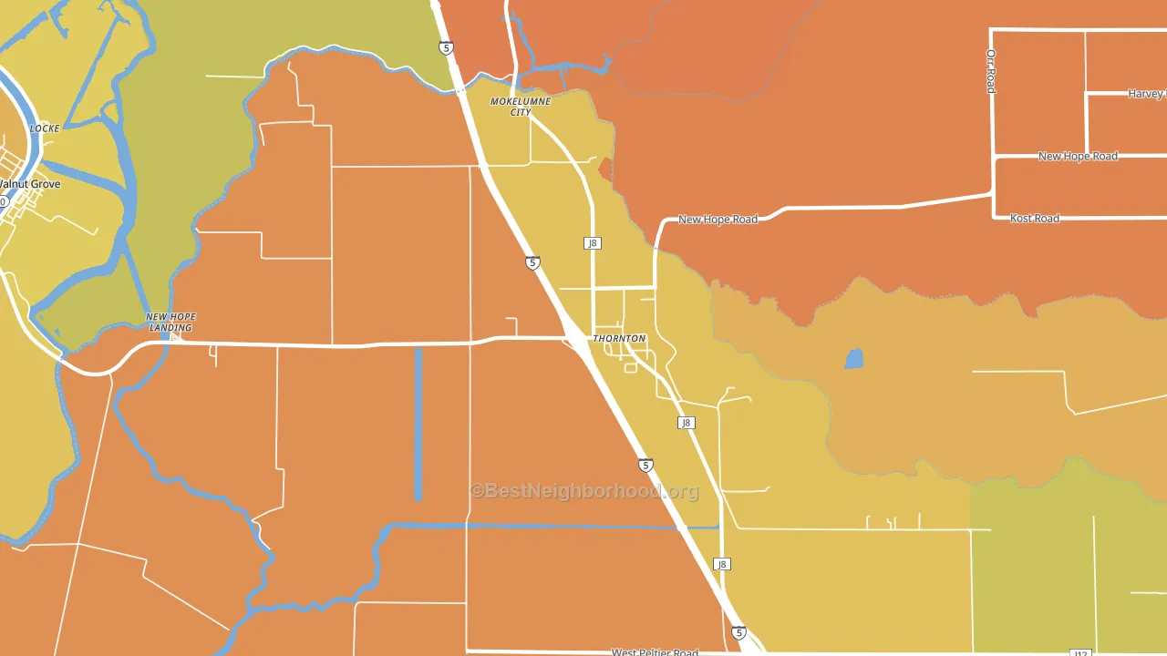 95686, CA block-group voter-turnout map