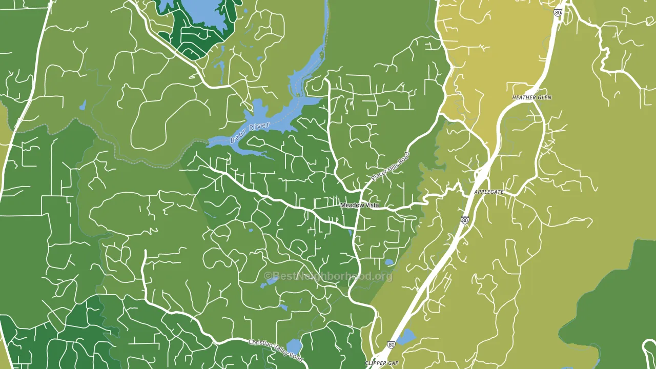 95722, CA block-group voter-turnout map