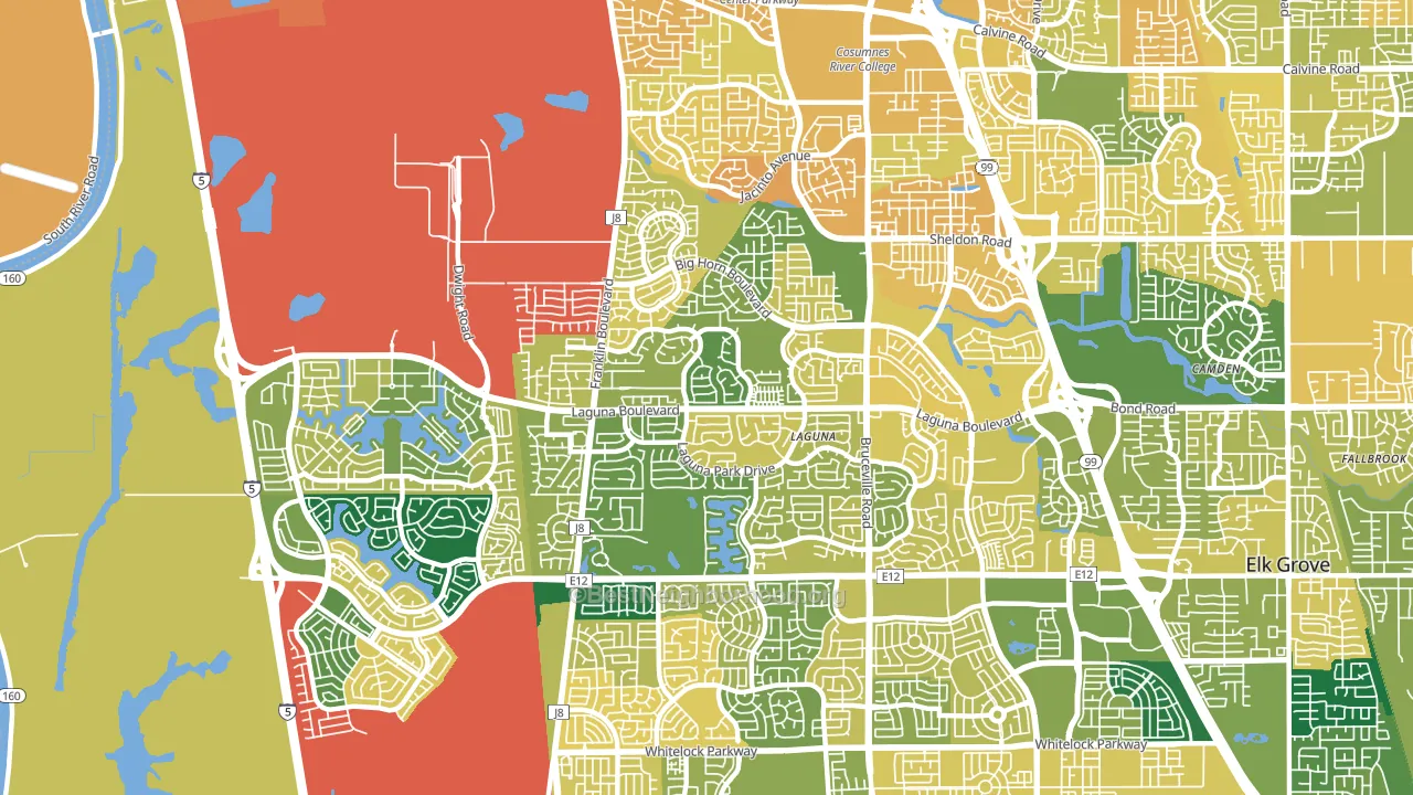 95758, CA block-group voter-turnout map
