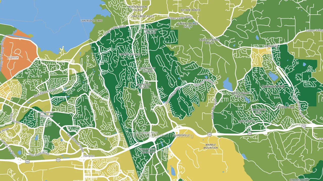95762, CA block-group voter-turnout map