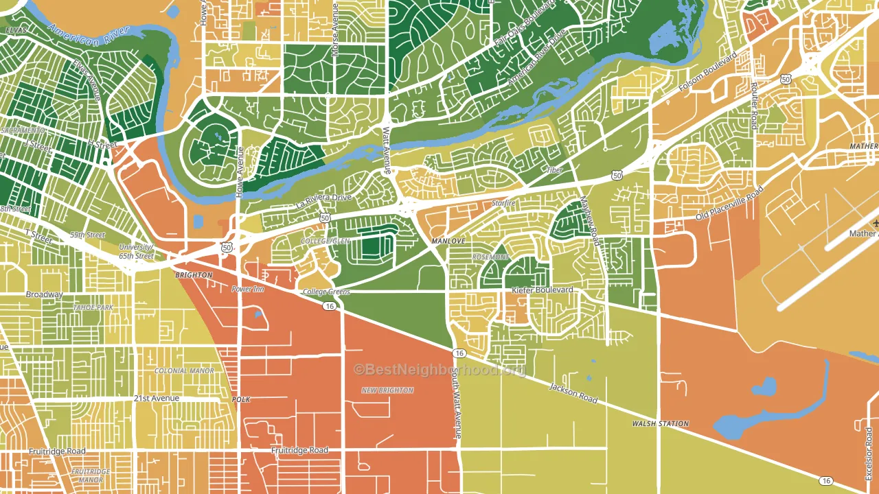 95826, CA block-group voter-turnout map