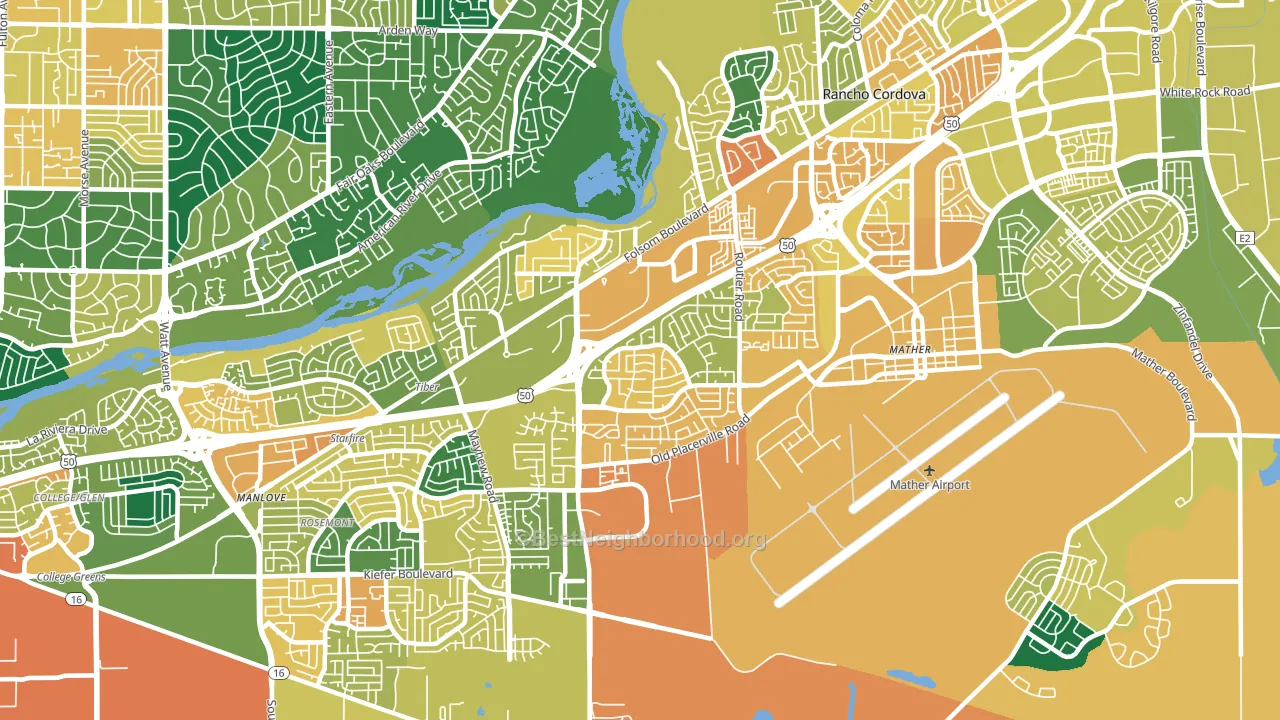 95827, CA block-group voter-turnout map