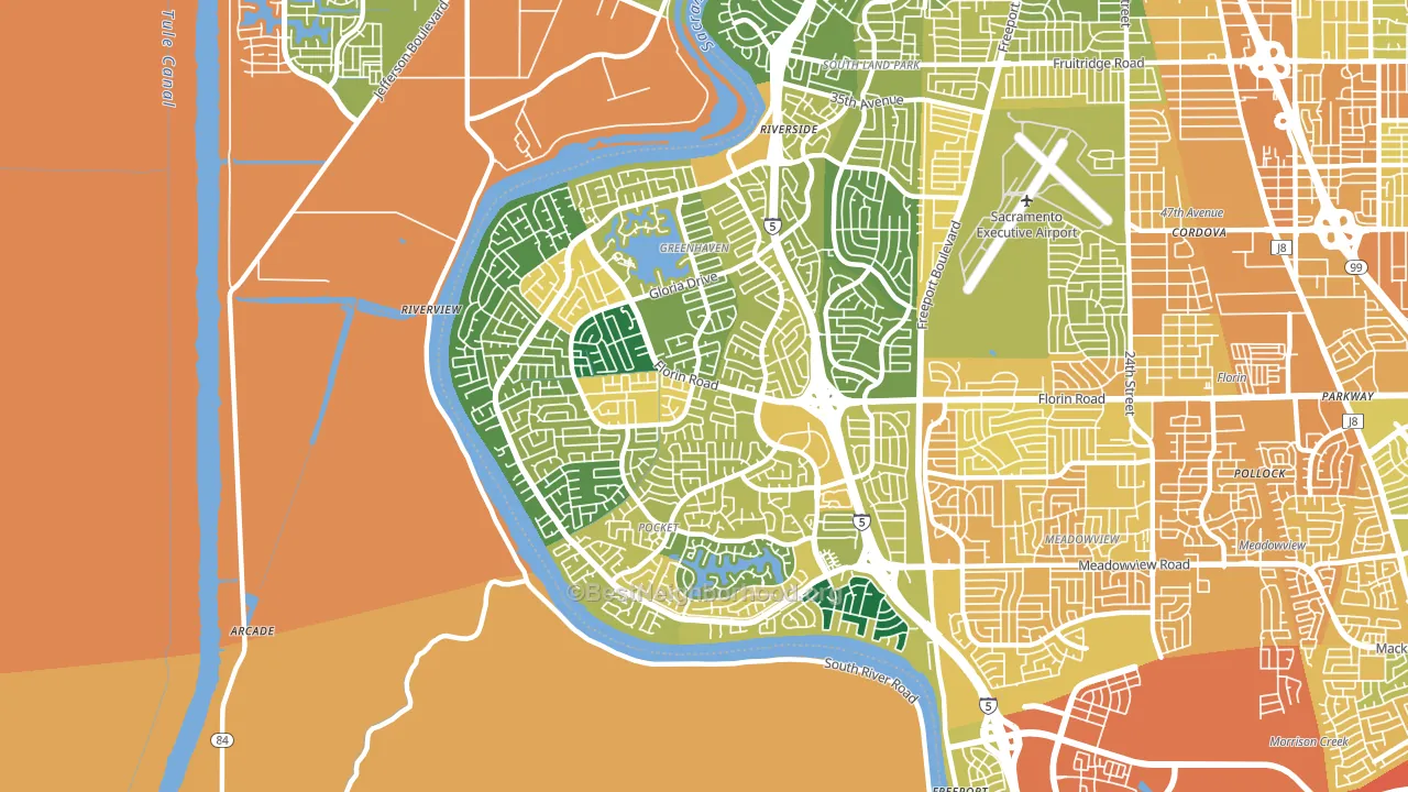 95831, CA block-group voter-turnout map