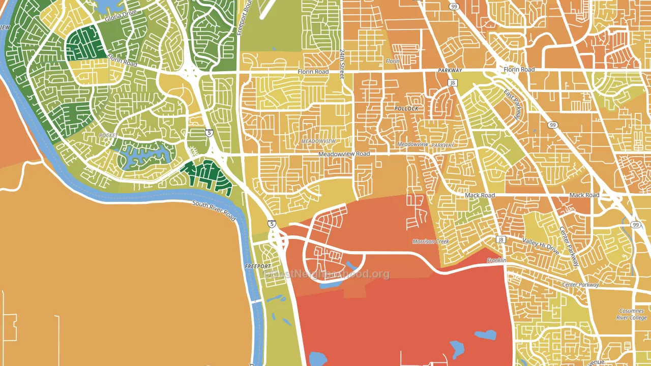 95832, CA block-group voter-turnout map