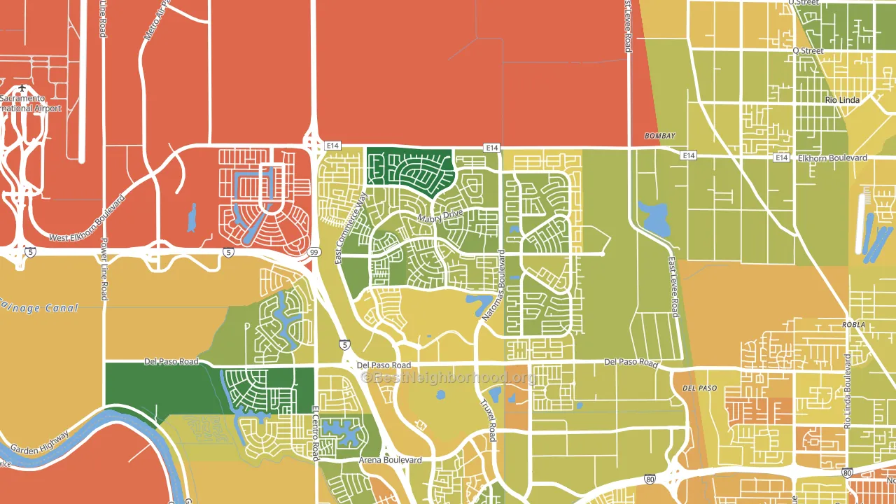 95835, CA block-group voter-turnout map