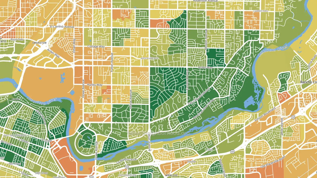 95864, CA block-group voter-turnout map