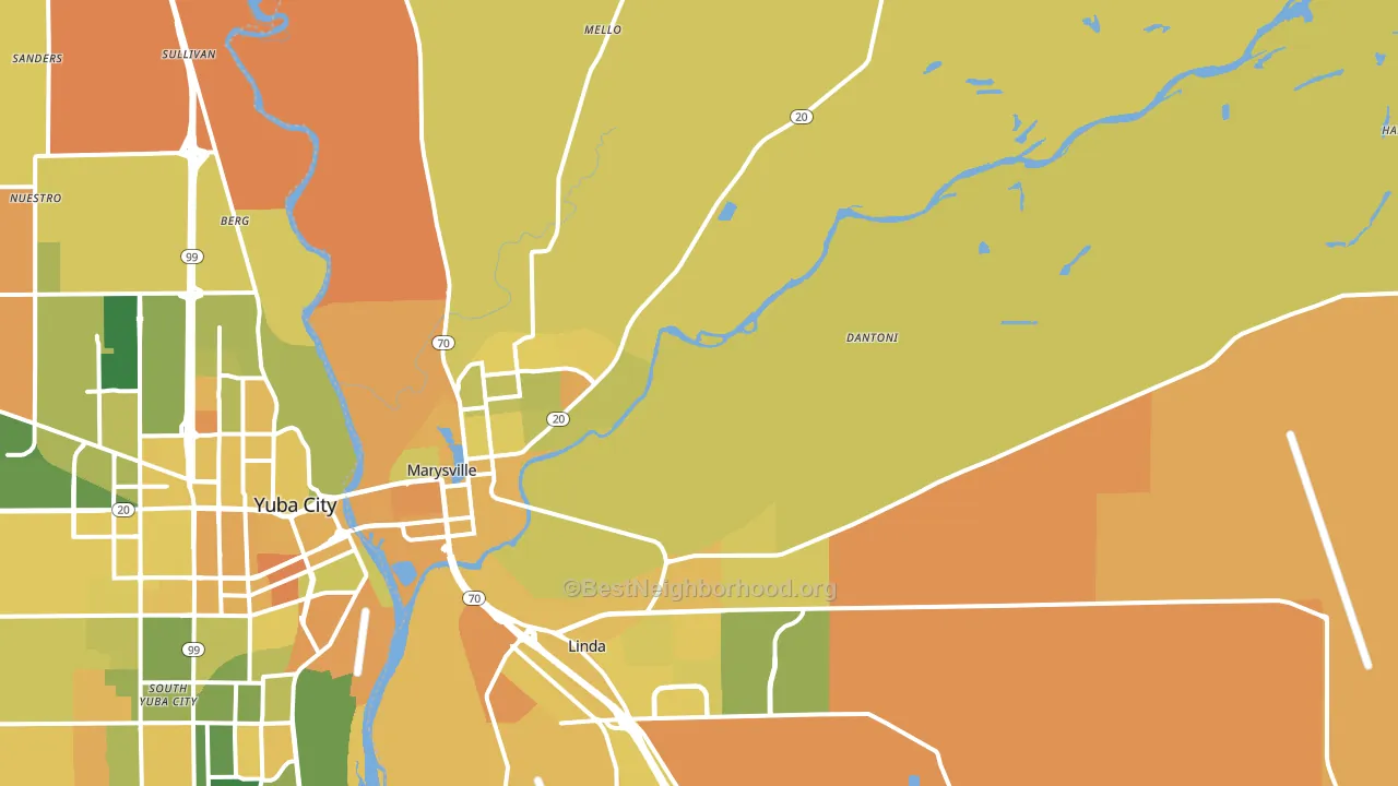 95901, CA block-group voter-turnout map