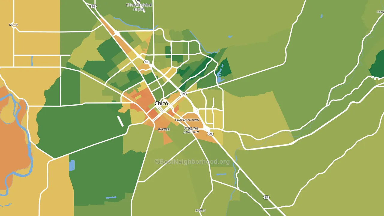 95928, CA block-group voter-turnout map