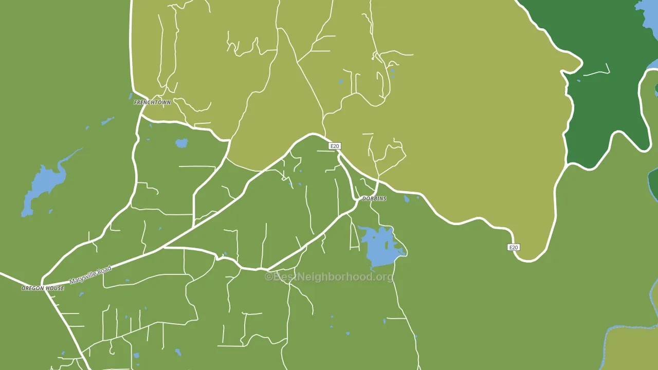 95935, CA block-group voter-turnout map