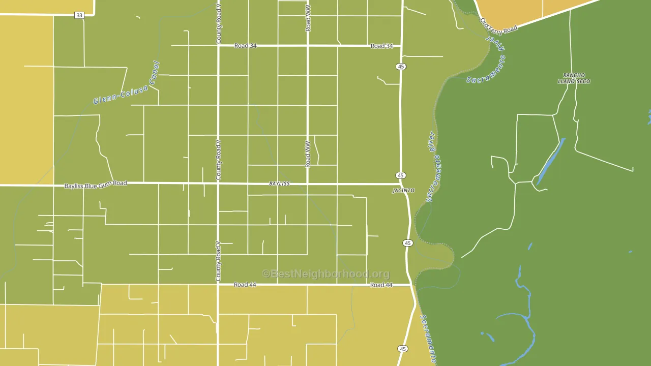 95943, CA block-group voter-turnout map