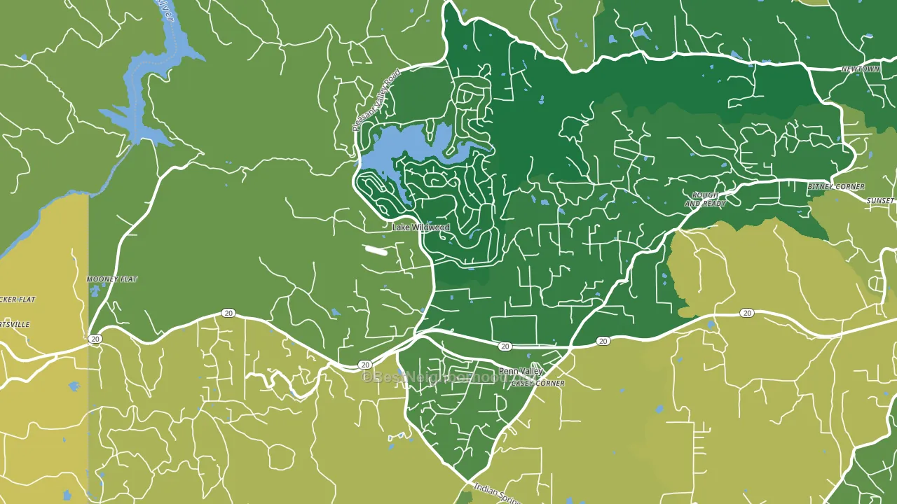 95946, CA block-group voter-turnout map