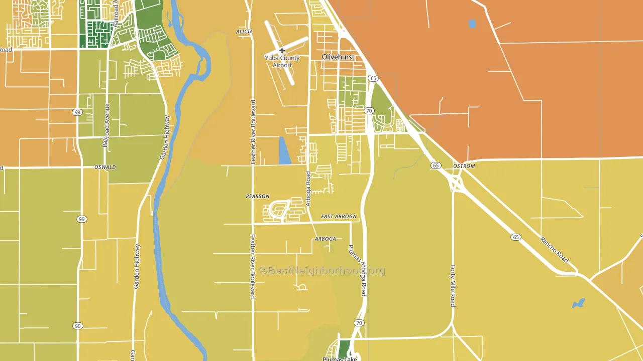 95961, CA block-group voter-turnout map