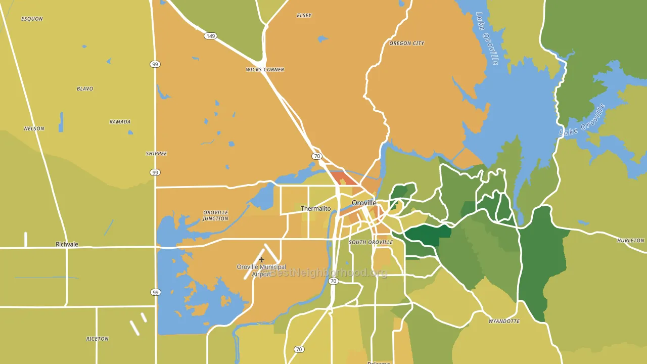 95965, CA block-group voter-turnout map