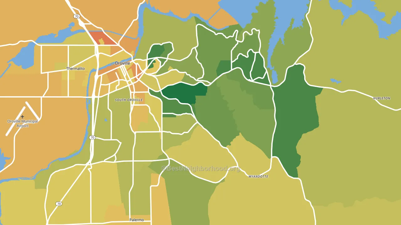 95966, CA block-group voter-turnout map