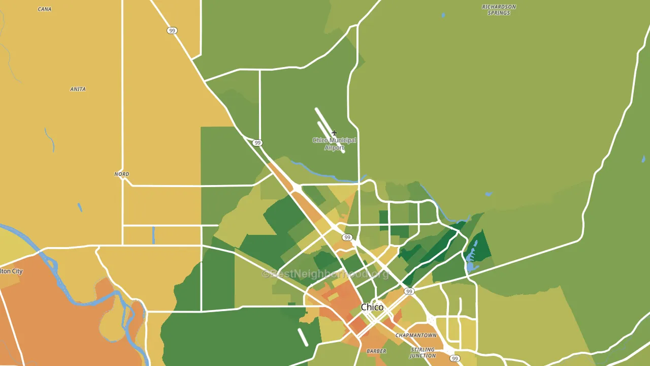 95973, CA block-group voter-turnout map