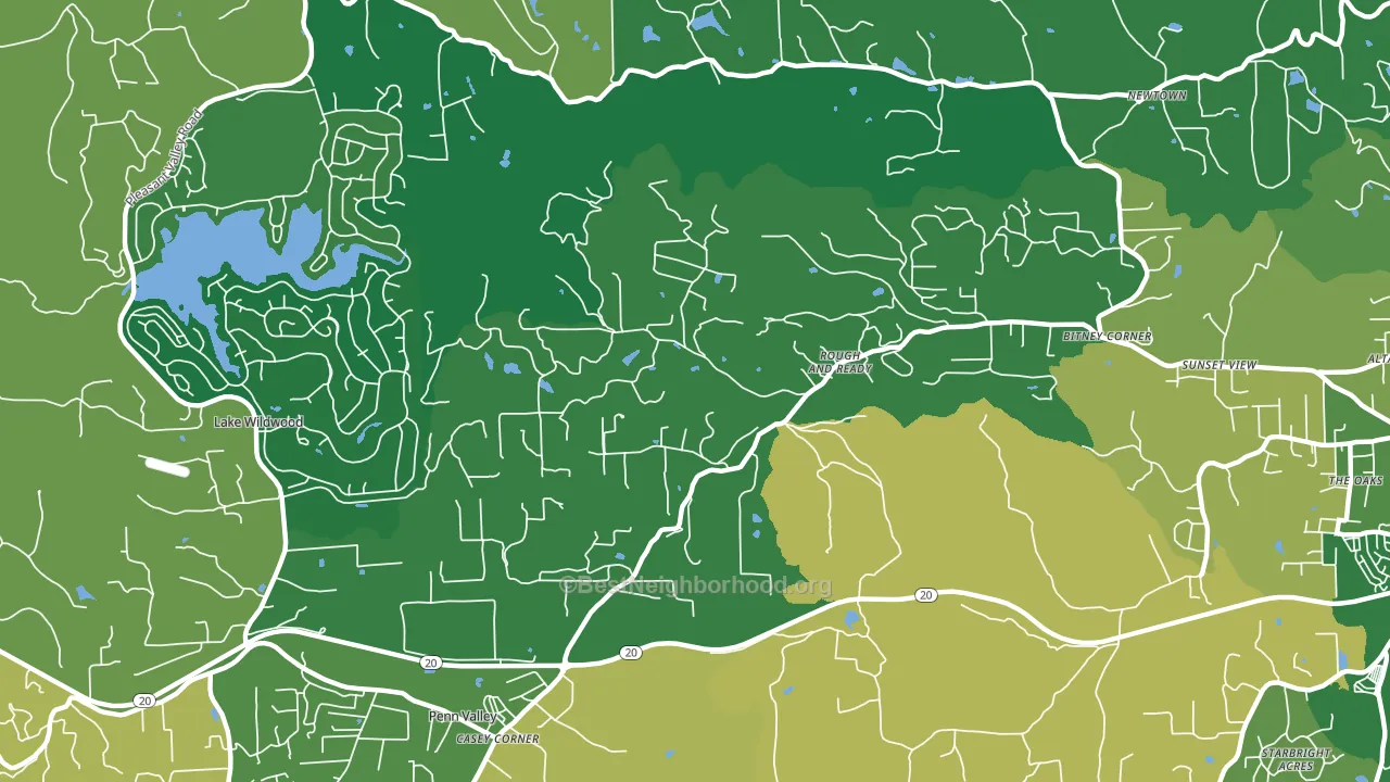 95975, CA block-group voter-turnout map
