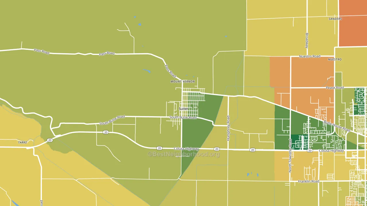95982, CA block-group voter-turnout map