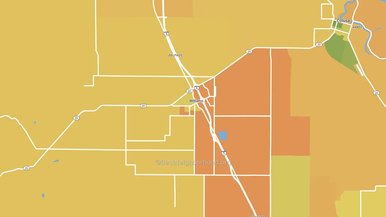95987, CA block-group voter-turnout map