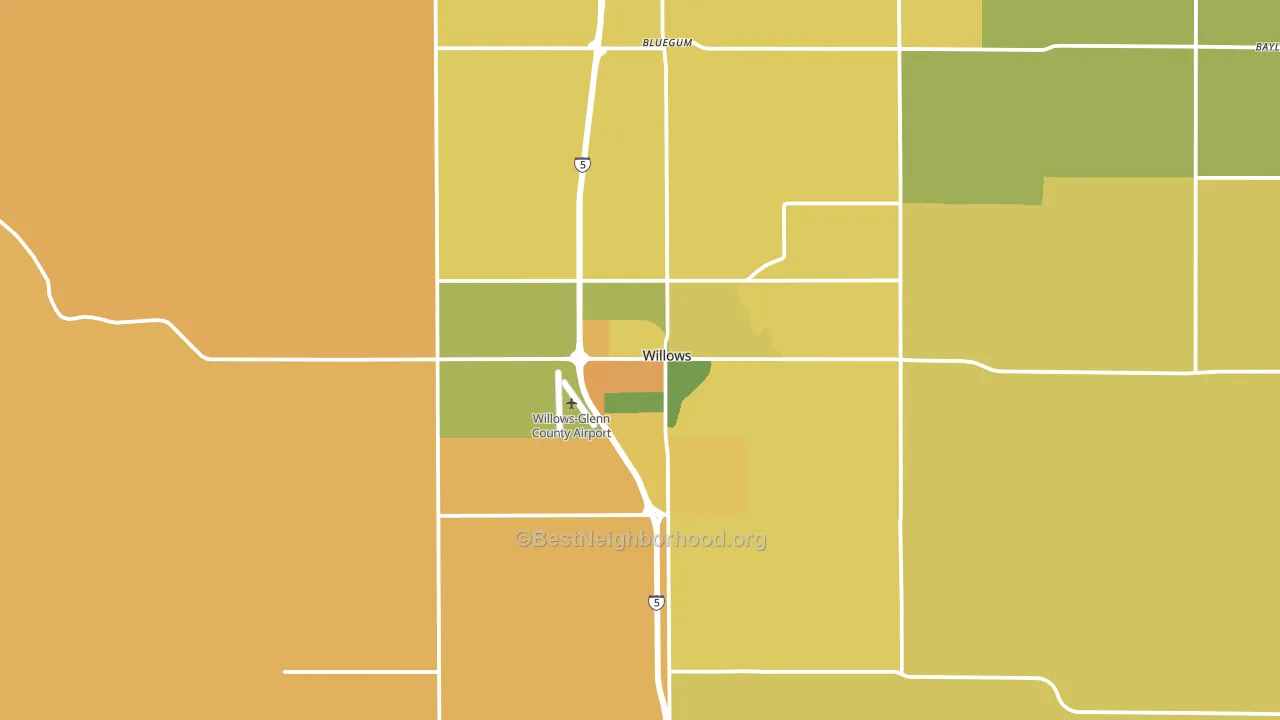 95988, CA block-group voter-turnout map
