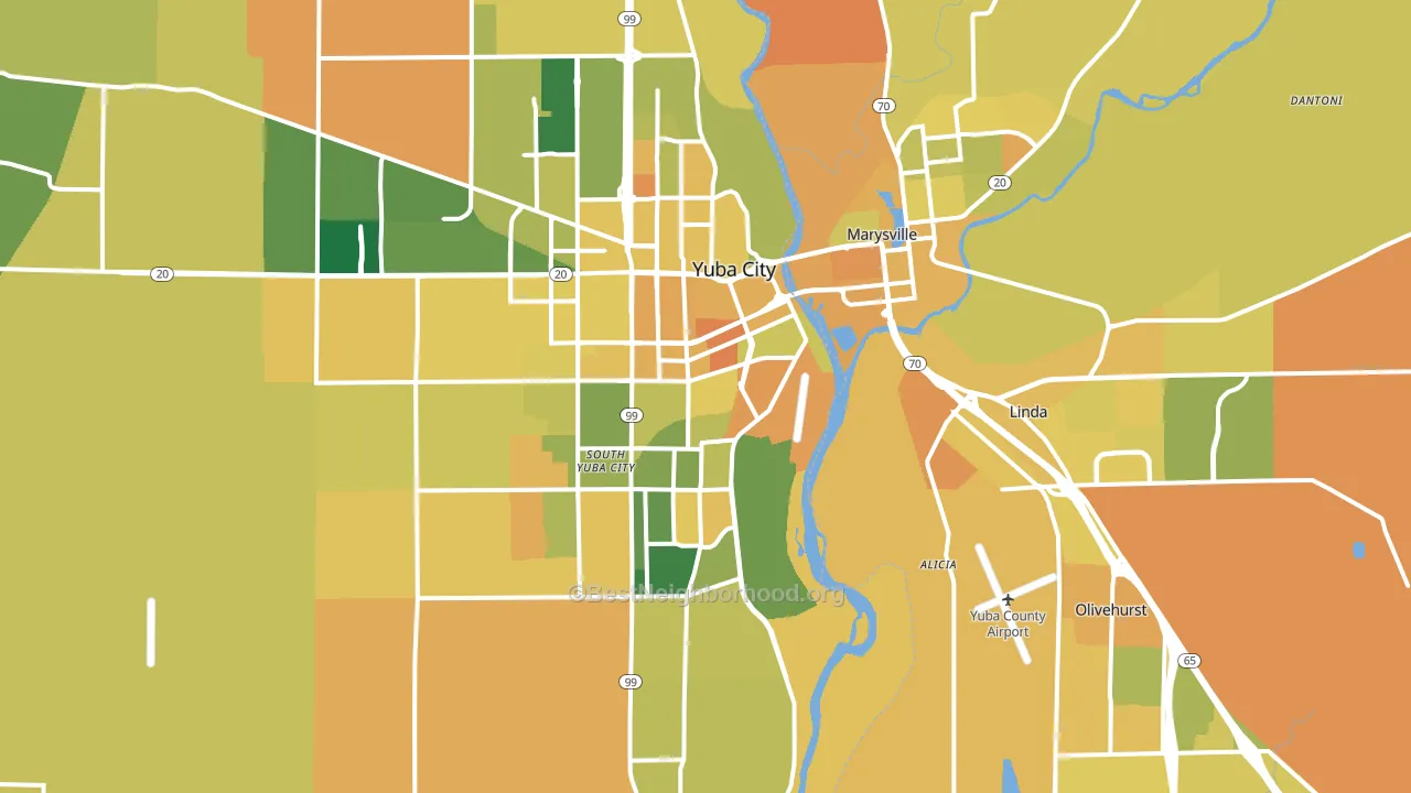 95991, CA block-group voter-turnout map