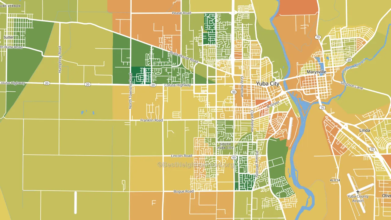 95993, CA block-group voter-turnout map