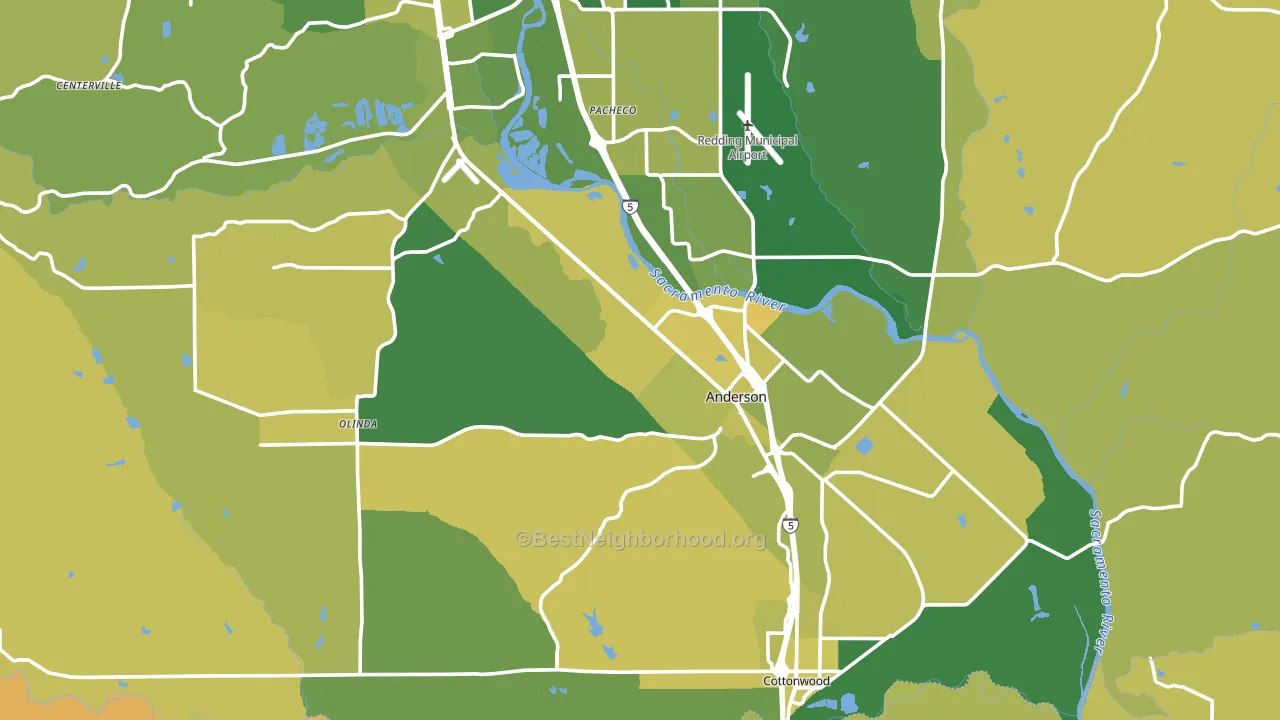 96007, CA block-group voter-turnout map