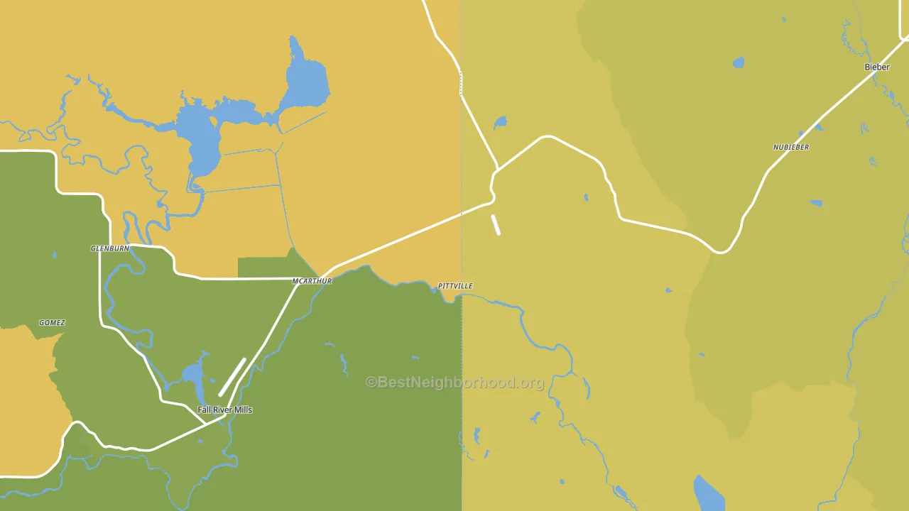 96056, CA block-group voter-turnout map