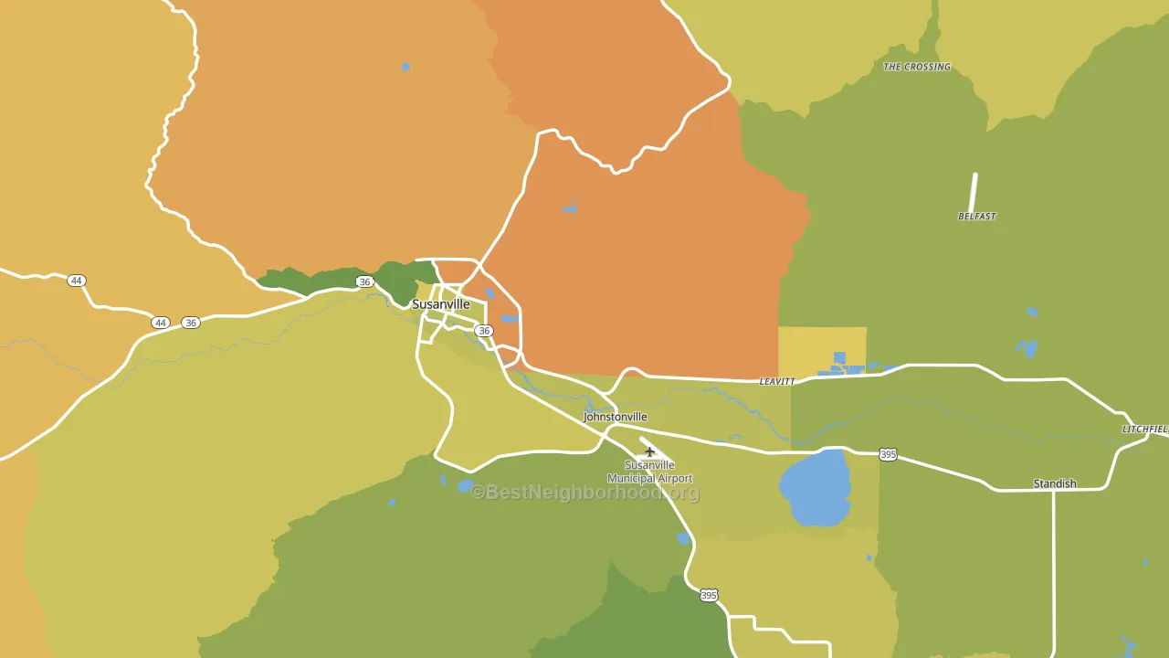 96130, CA block-group voter-turnout map