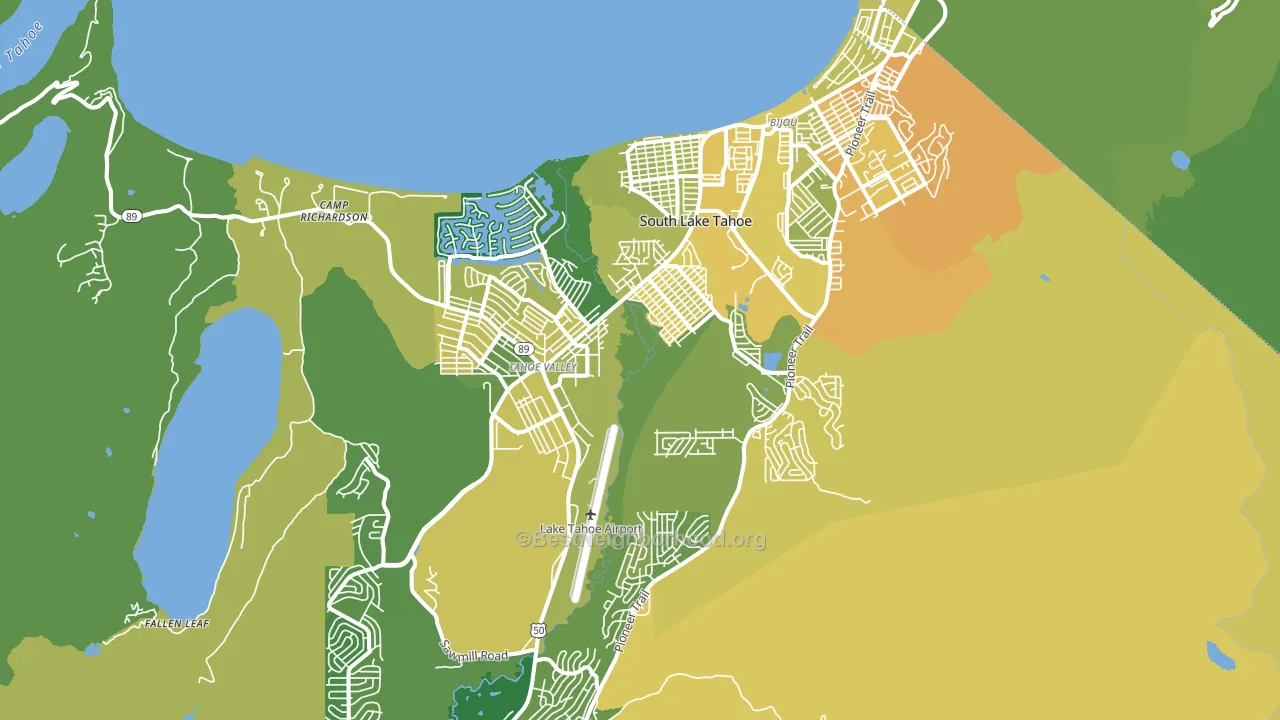 96150, CA block-group voter-turnout map