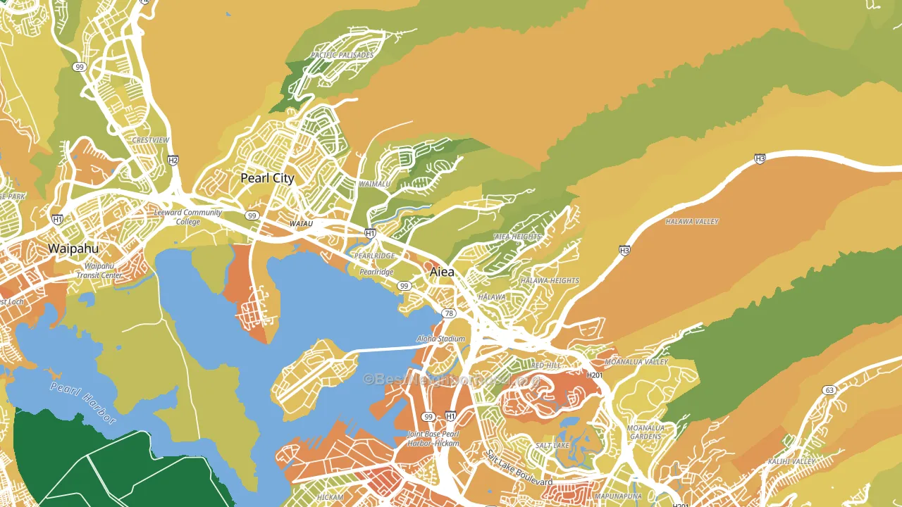 96701, HI block-group voter-turnout map